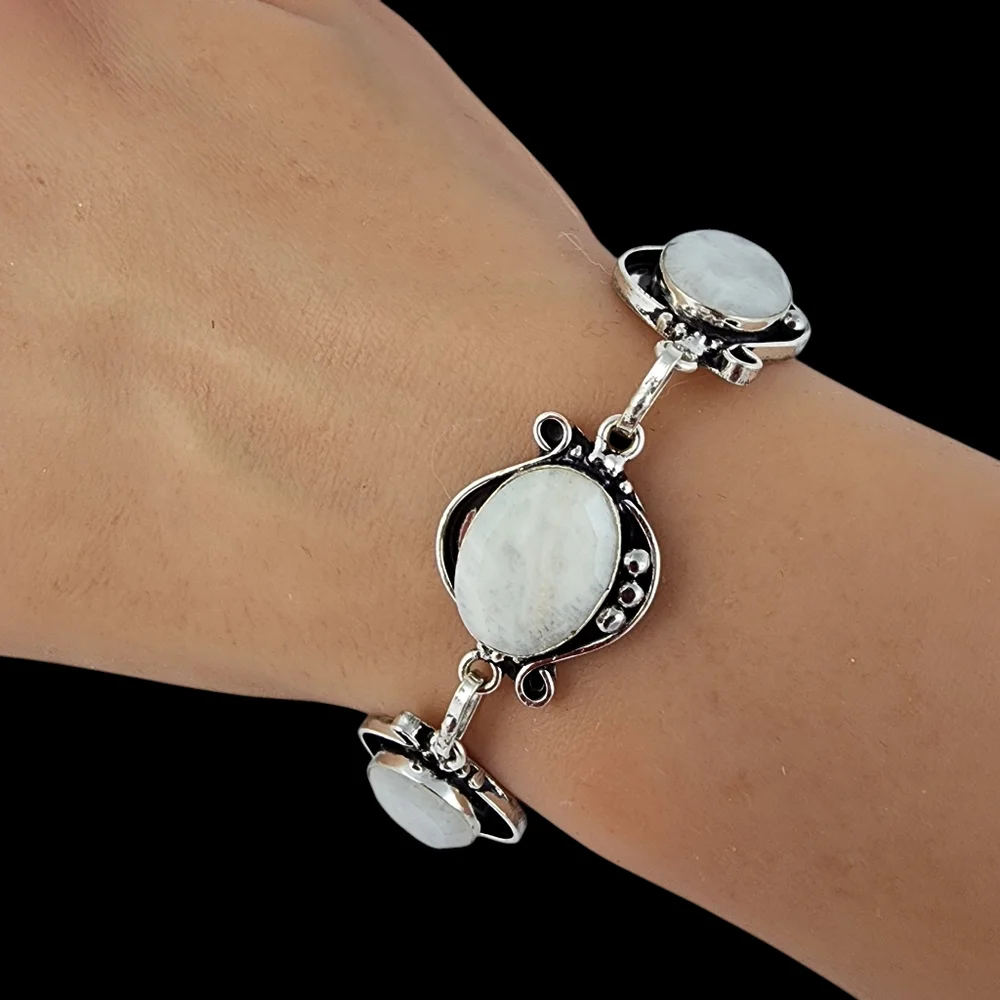 Artisan Silver Moonstone Link Bracelet